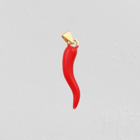 czerwona papryczka chili pozłacany łańcuszek